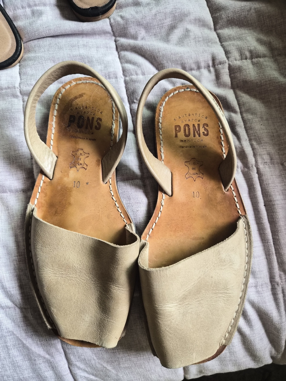 PONS Leather Avarca Sandals in Tan - Picture 2 of 4